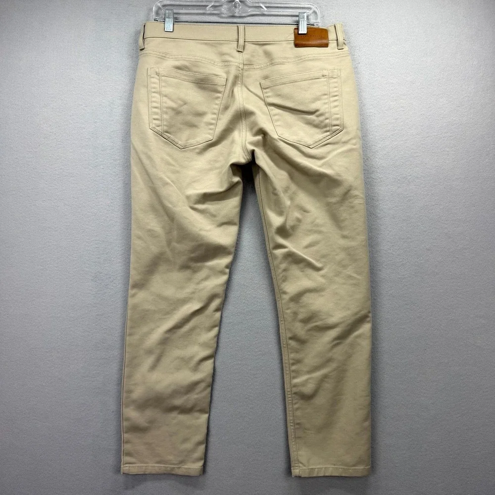 Perry Ellis 5-Pockets Pants Mens 34x28* Beige Performance Golf Straight Tech‎